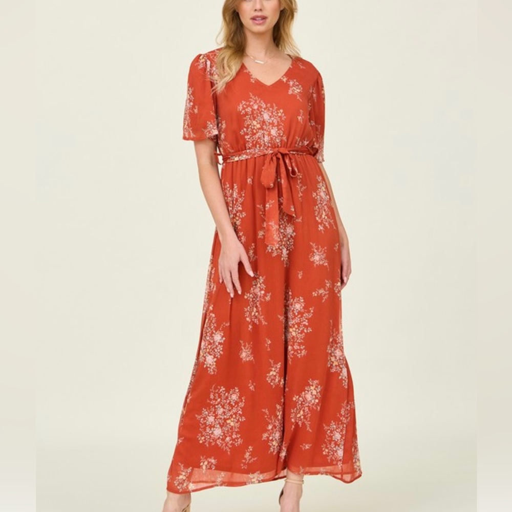 Maxi rusty orange dress